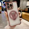 Applicable to iPhone17 mobile phone case electroplating airbag anti-drop butterfly glitter magnetic suction bracket Apple 16PROMAX hard