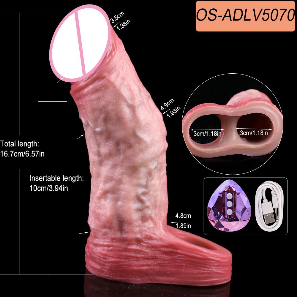 SXXY Skin Feeling Wireless Control Vibrating Penis Sleeve Cock Ring Girth Increase Sheath Extender Vaginal Anal G-Spot