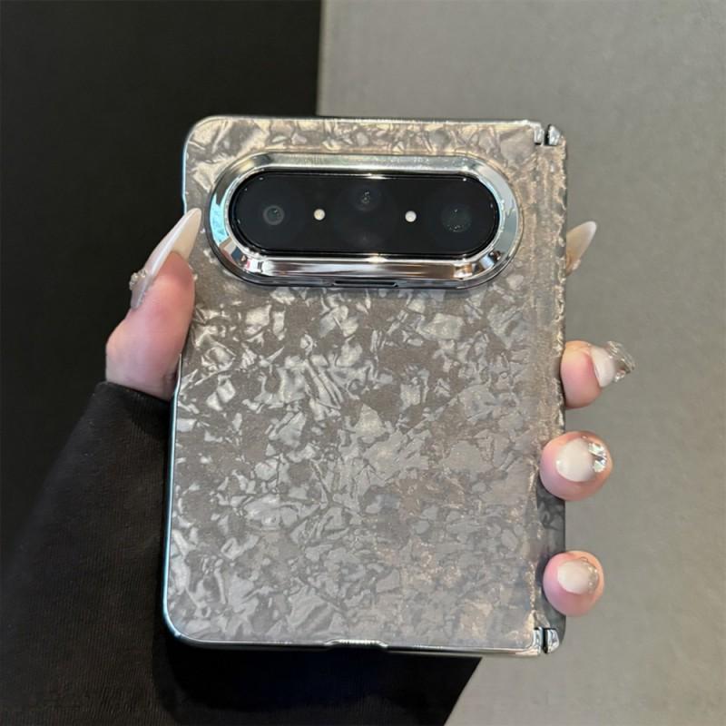 Pura X Max Foldable Phone Case Velvet Matte Shell With Mother-of-Pearl INS Style Protective Cover