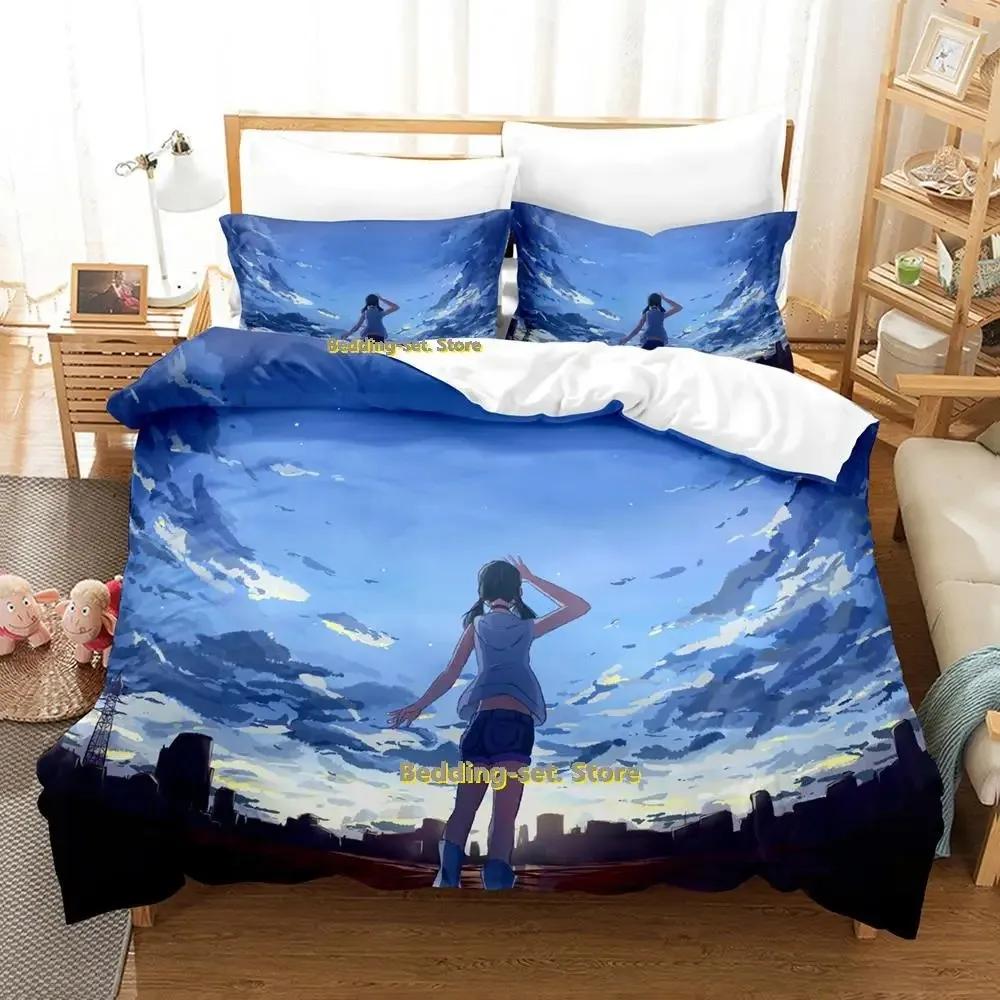 

New Weathering With You Bedding Set Single Twin Full Queen King Size Bed Set Adult Kid Bedroom Duvetcover Sets Anime Bed 70x133cm 2pcs
