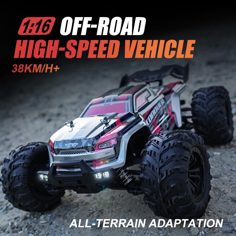 2.4G Remote Control High-Speed Off-Road Pickup Truck with Lights, Speed Up to 38KM/H, Stepless Speed Change Model Car.