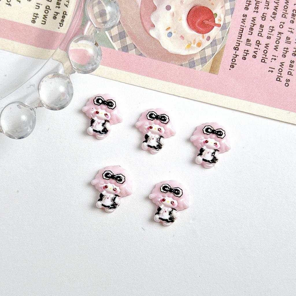 Cartoon Rabbit Nail Art Accessories Cute 3D Heart Blush Bunny Handmade DIY Nail Wearable Nail Decorations