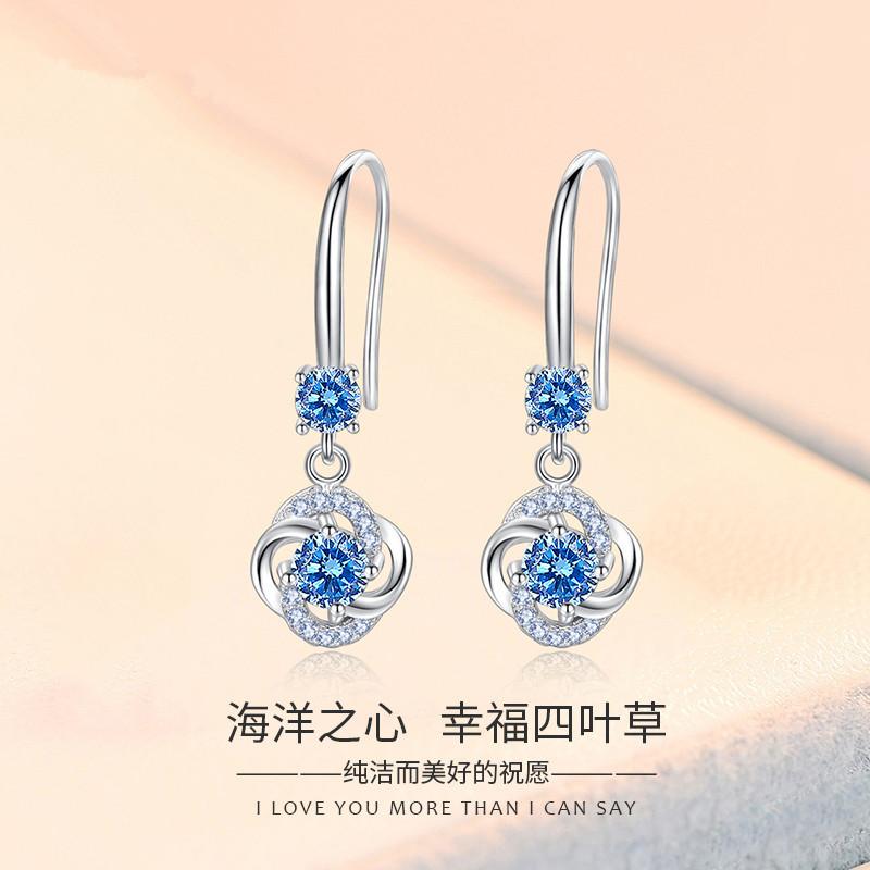 925 Sterling Silver Stud Earrings AAA Zircon For Women High Quality Exquisite Student Girlfriend Jewelry Accessories Heart GiftGood Product