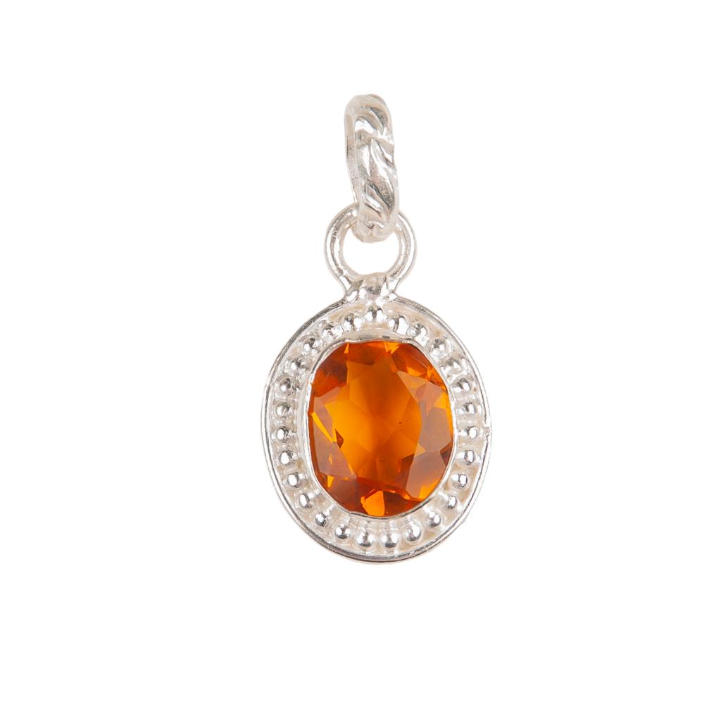 Citrine Gemstone 925 Sterling Silver Jewelry Handmade Pendant1.20" Gift For Wife PP-7-4