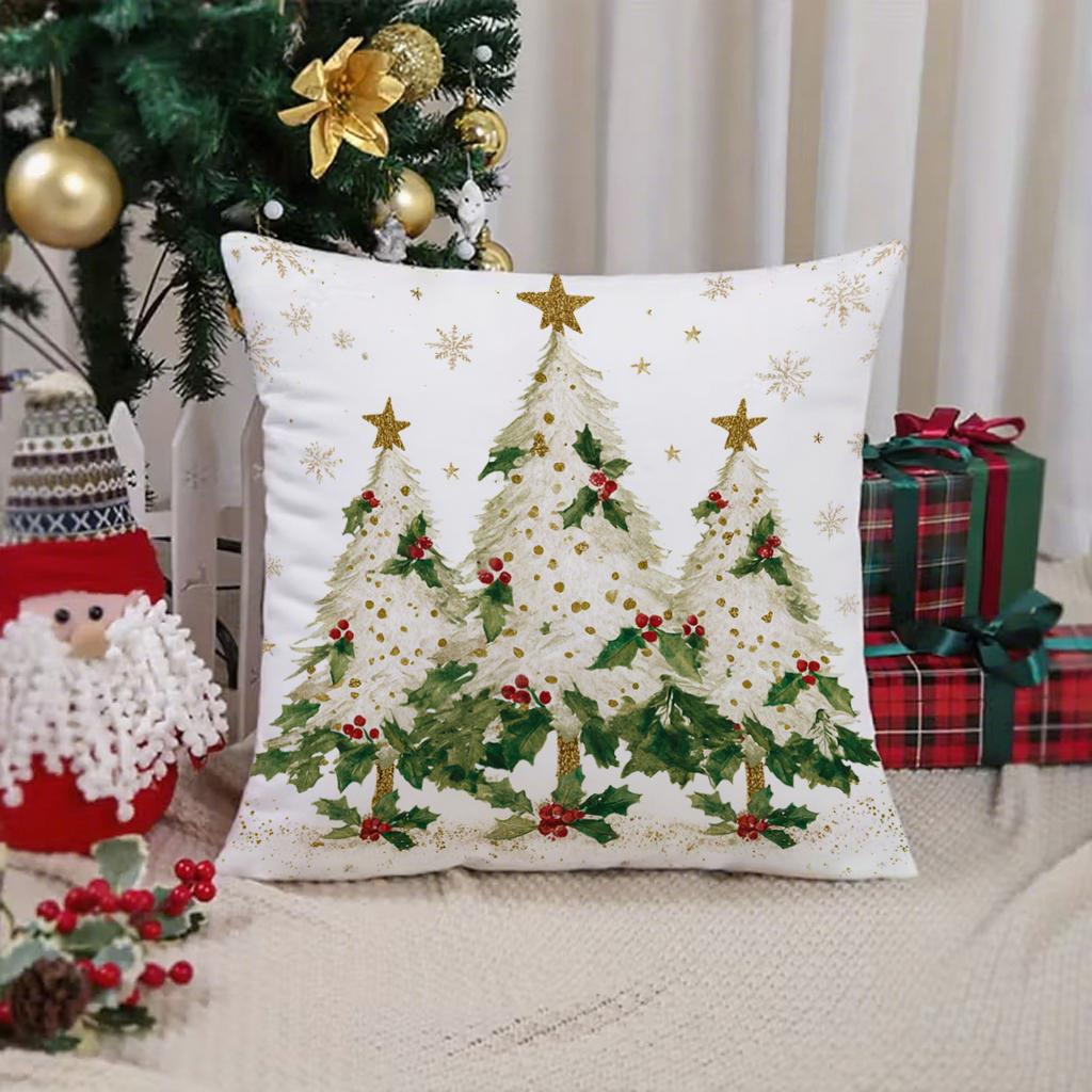 Deer and Christmas Tree Pillow CoversSuitable for sofa car bedroom decorative cushion cover pillow cover