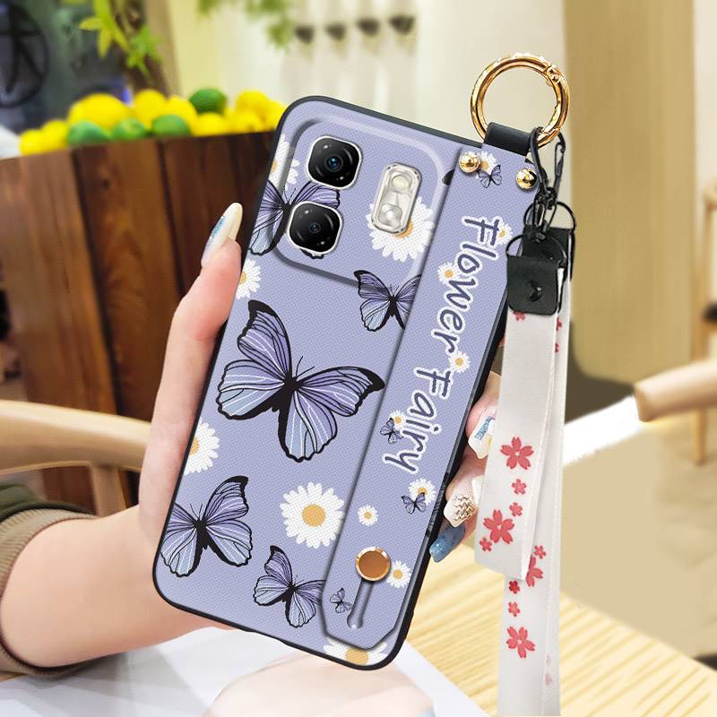Anti-knock Oil Painting Phone Case For Infinix Hot50i/Smart9/X6531/X6532 Back Cover Wristband Fashion Design Shockproof