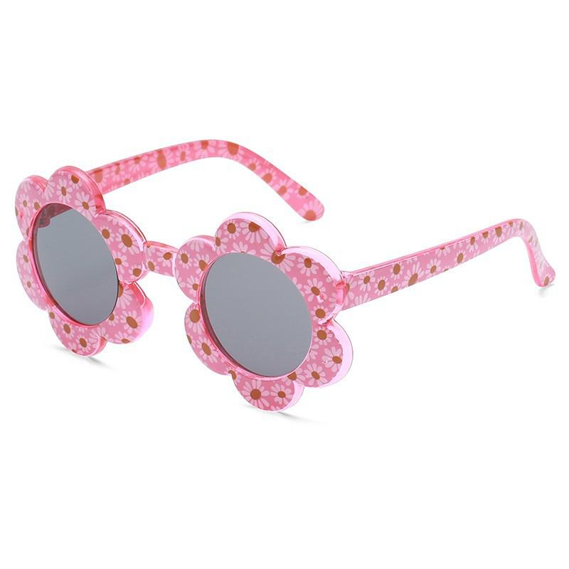 Kids Flower Sunglasses Rainbow Colorful Cute Round Kid Eyewear For Toddler Kids Boy Girls Outdoor Activities