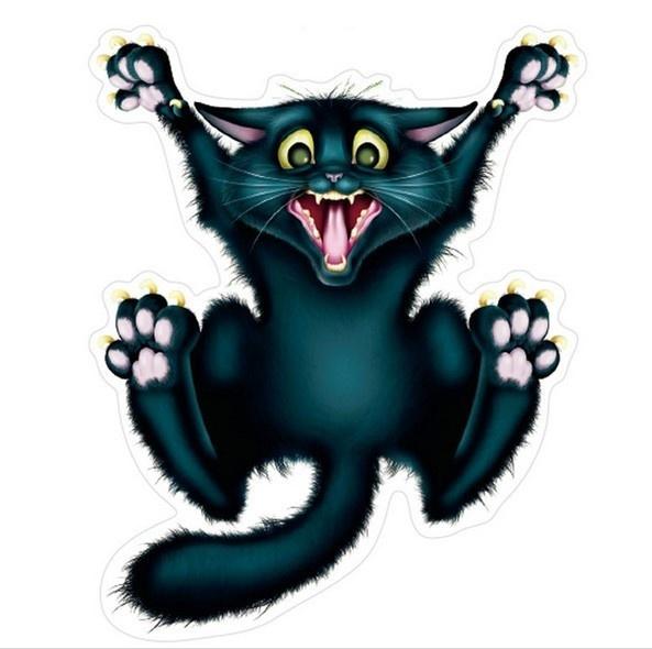 Auto Motorcycle Sticker 3D Crazy Cat Car- styling Car Sticker and Decal Car Window Decor Body Decor