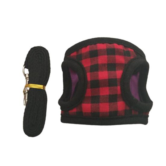 

Шлейка для питомца с украшением в виде банта, защита от укусов, полиэстер, шлейка для груди морской свинки, поводок для прогулок S красный черный