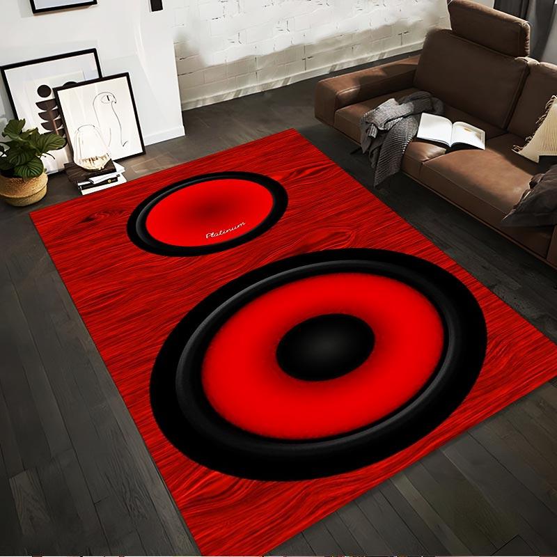 

Red and Black Speaker Print Carpet, Modern Style Rug for Home Decor Suitable for use as an anti-slip for living room bedroom sofas 40x60cm( 15x23in )