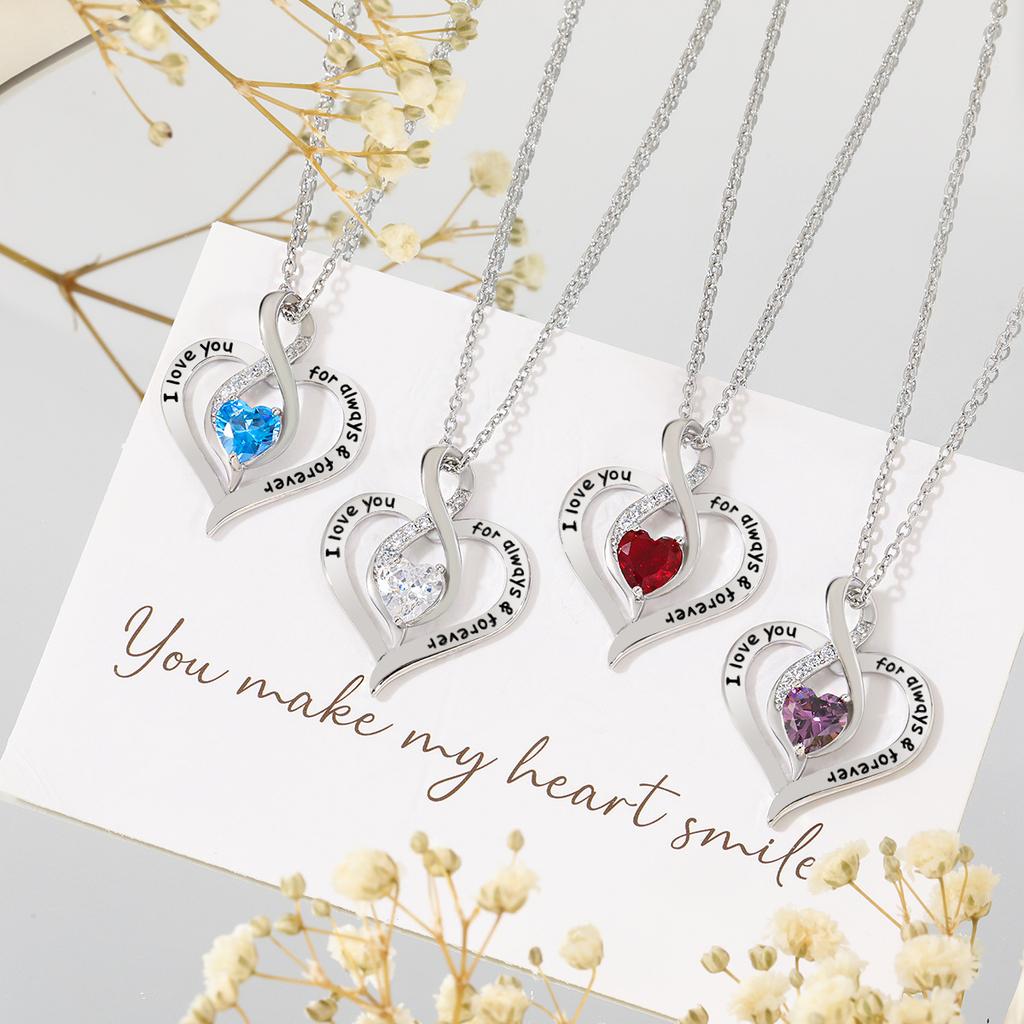 Star Stone Peach Heart Necklace Women's Eternal Love Dyed Black Letter Love Necklace