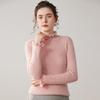 Autumn Women's Cashmere Sweater with Ruffle Collar and Lace Trim