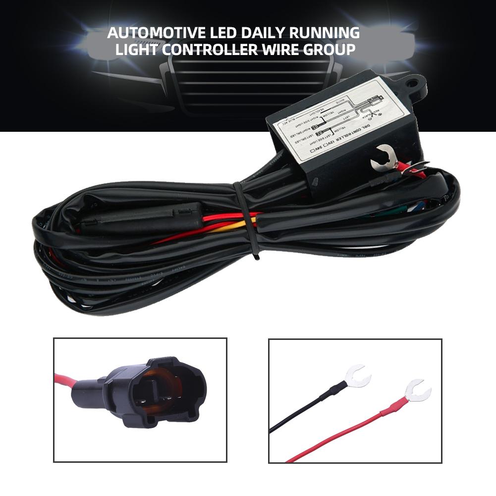 Auto DRL Controller Auto LED Tagfahrlicht Relaiskabelbaum Dimmer Ein/Aus 12-18V mit Stroboskop- & Dimmfunktion