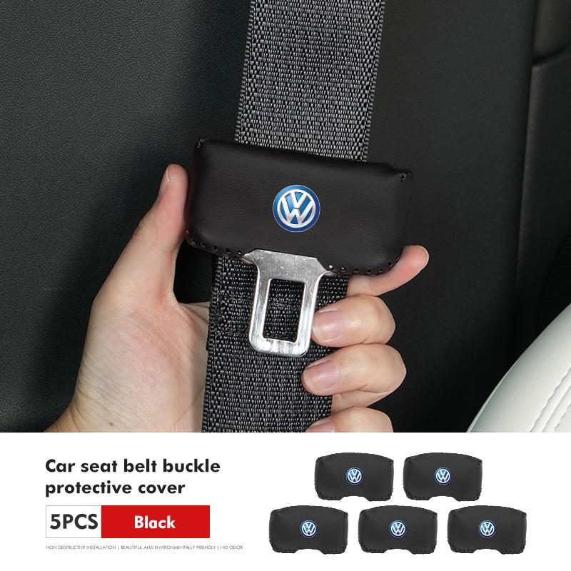 O2Suede Car Seat Belt Buckle Plug Anti-Scratch Clip Protective For Volkswagen VW Golf 4 5 6 7 Polo Jetta Sagitar Magotan Passat B5