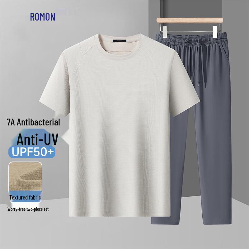 Romon Men s 7A Anti-bacterial UV Protection Casual Set L