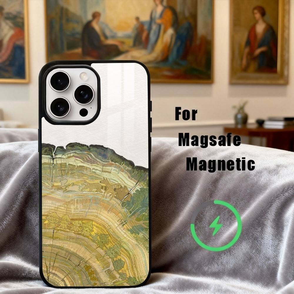 

Art W-Wood G-Grain Natural Phone Case For iPhone17,16,15,14,13,12,11 Plus,Pro Max Magnetic For Magsafe Wireless Charging iPhone15