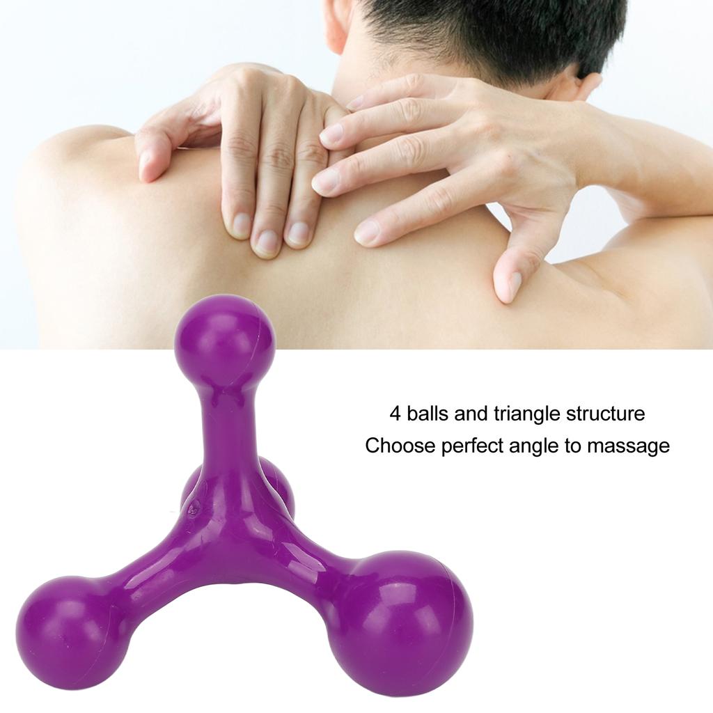 Back Muscle Massager 4 Balls Structure Deep Relaxing Neck Massage Tool for Neck Leg Purple