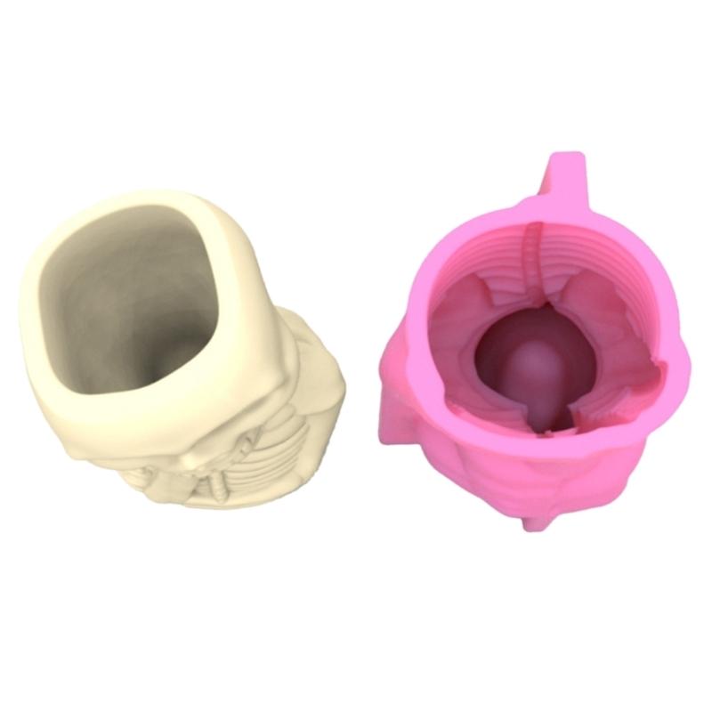 Skull Man Gypsum Silicone Mold Diy Succulents Concrete Flower Pot Vase Plaster Cement Mold Clay Mold Candle Holder Mold