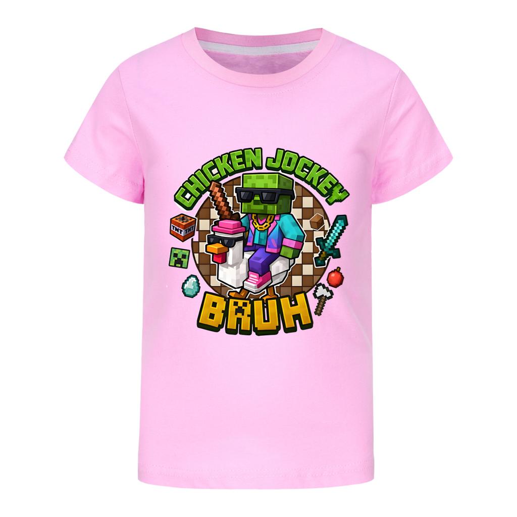 Chicken jockey summer short-sleeved T-shirt and pants suit for middle and large children 4519