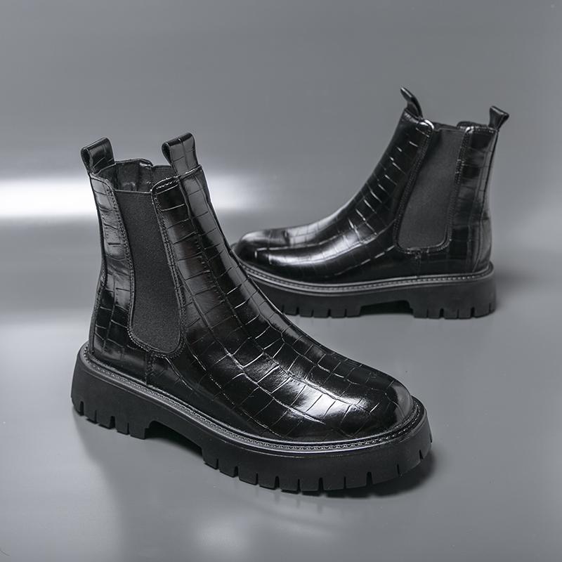 Fashion Street Style Pointed Toes Chelsea Boots Stylish Leather Ankle Boots Fashion High Top Shoes Party Business Motorcycle Boots Botas