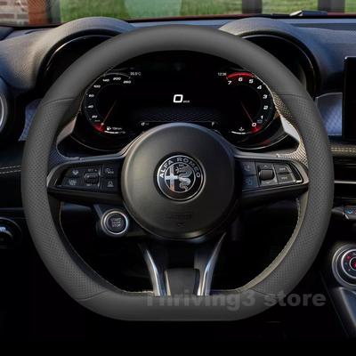 Leather Car Steering Wheel Cover For Tonale 2019-2025 Covers For Covers Auto Interior Alfa Romeo Tonale Accessories