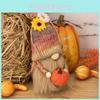 Festive Thanksgiving Decor Plush Gnome With Pumpkin And Shell Hat For Autumn Celebrations