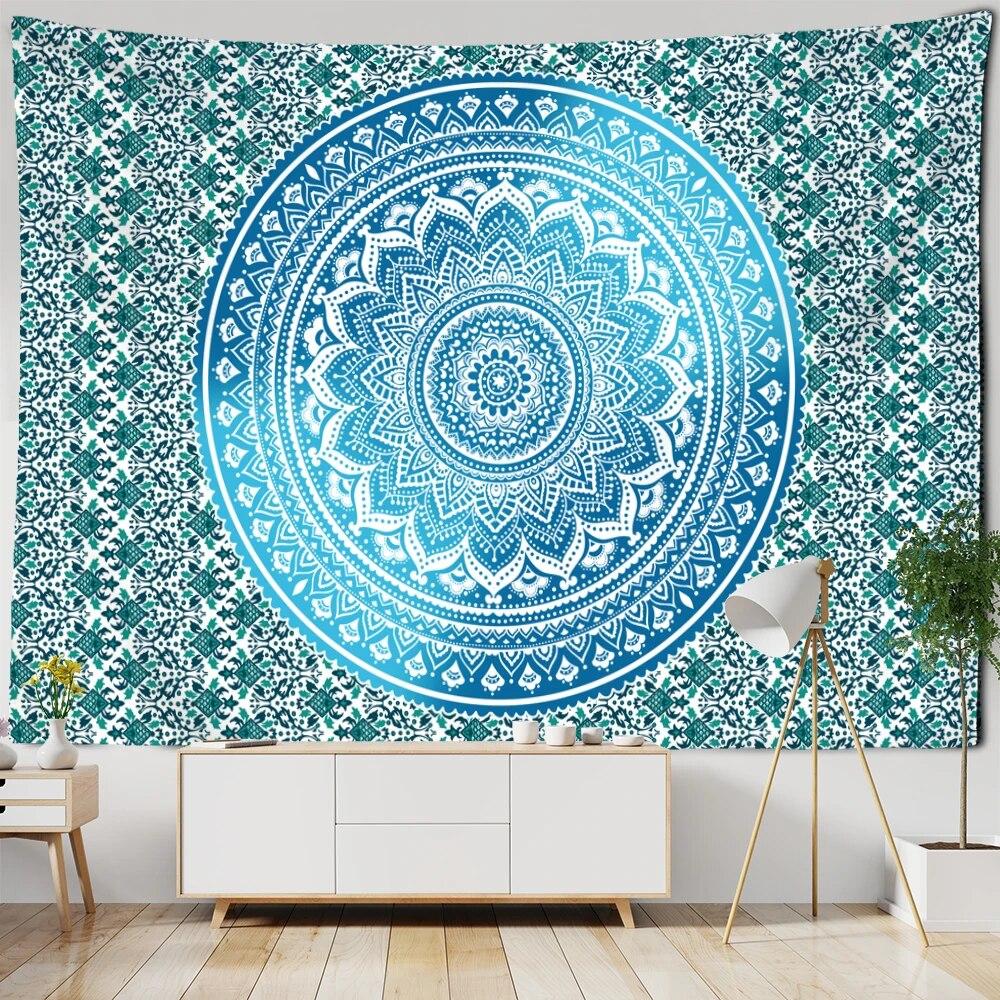 Tapiserie cu mandala, agățat pe perete, vrăjitorie mistică, boemă, psihedelic, hippie, artă, tapiz, dormitor, decor acasă