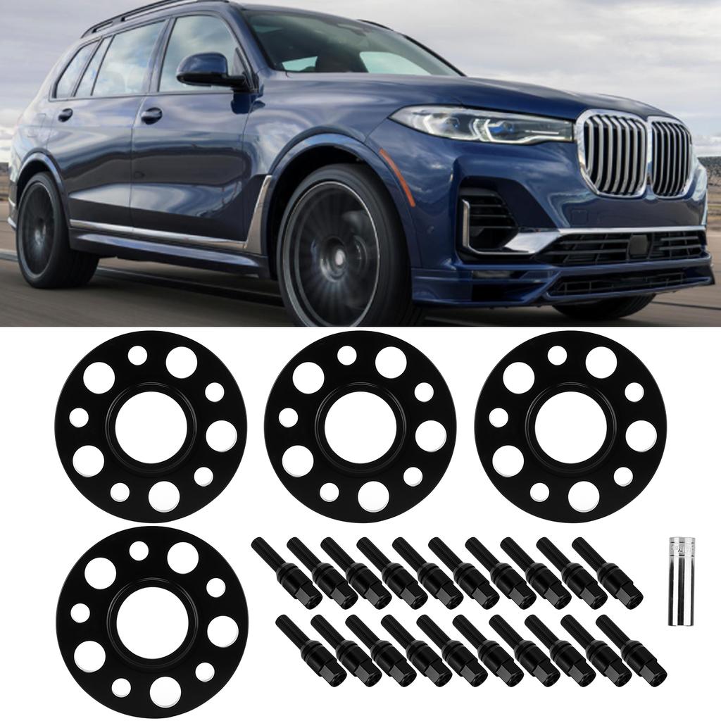 Car Hub Centric Wheel Spacers Set 15mm Replacement for 2 Series F45 Active Tourer 2014-2020Black