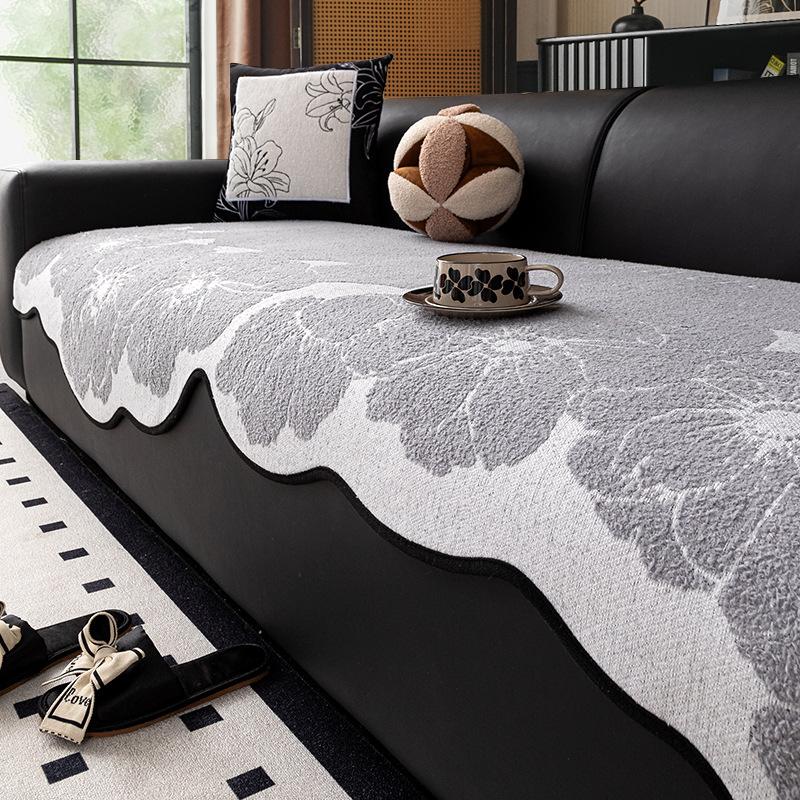 Special-Shaped Leather Sofa Cushion  New Autumn And Winter Light Luxury High-End Sofa Seat Cushion Non-Slip Leather Sofa Cover Cover Cloth