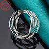 S925 Sterling Silber verschlungener Ring Retro ethnischer Stil Geeignet für den täglichen Gebrauch Valentinstags- und Muttertagsgeschenke