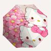 Three Pink Hello Kitty Design Automatic Opening and Closing Umbrella - Small Umbrella Suitable for Various Occasions, Portable 3-Fold Small Umbrella F