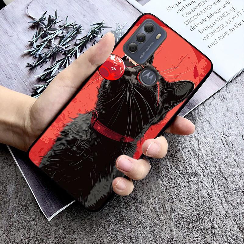 

Phone Case For Moto G85 G55 G05 G14 G75 G31 G50 G10 G20 G30 G60 G13 G32 G84 G54 G53 G72 G24 Power Black Cats Moto G75