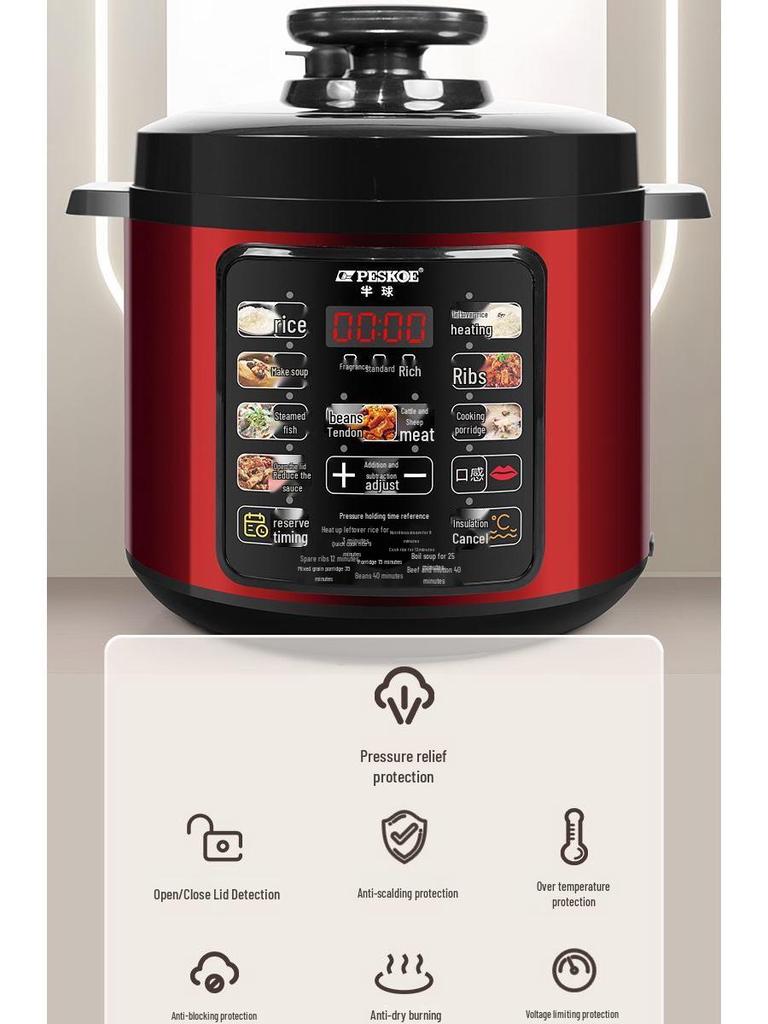 Smart Multifunction Electric Pressure Cooker - Double Pot, Large Capacity, Automatic, High-Pressure Rice & Porridge Cooker