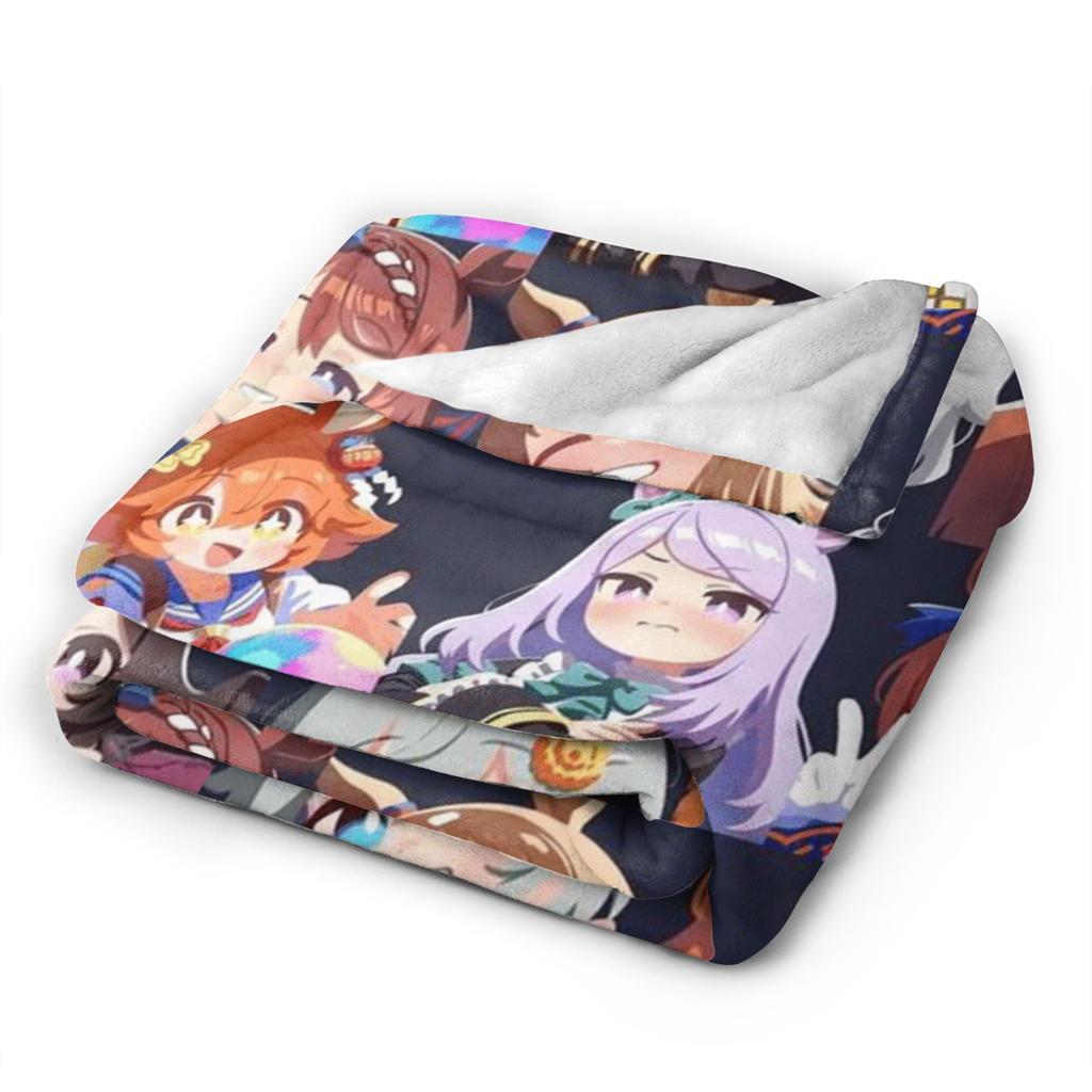 Haru Urara Soft Warm Blanket Umamusume Kids Adult Plush Bedding Throws Funny Home Decor Flannel Bedspread Sofa Bed Cover