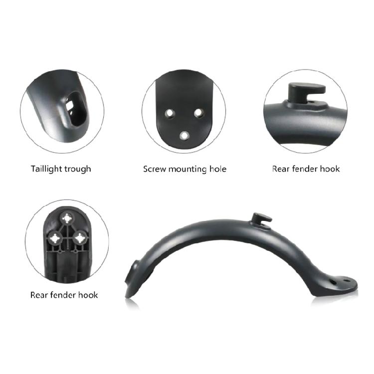 Scooter Rear Splash Protector with Integrated Hook for M365 Electric Scooter Rear Fenders Mudguard Commuters Travelers