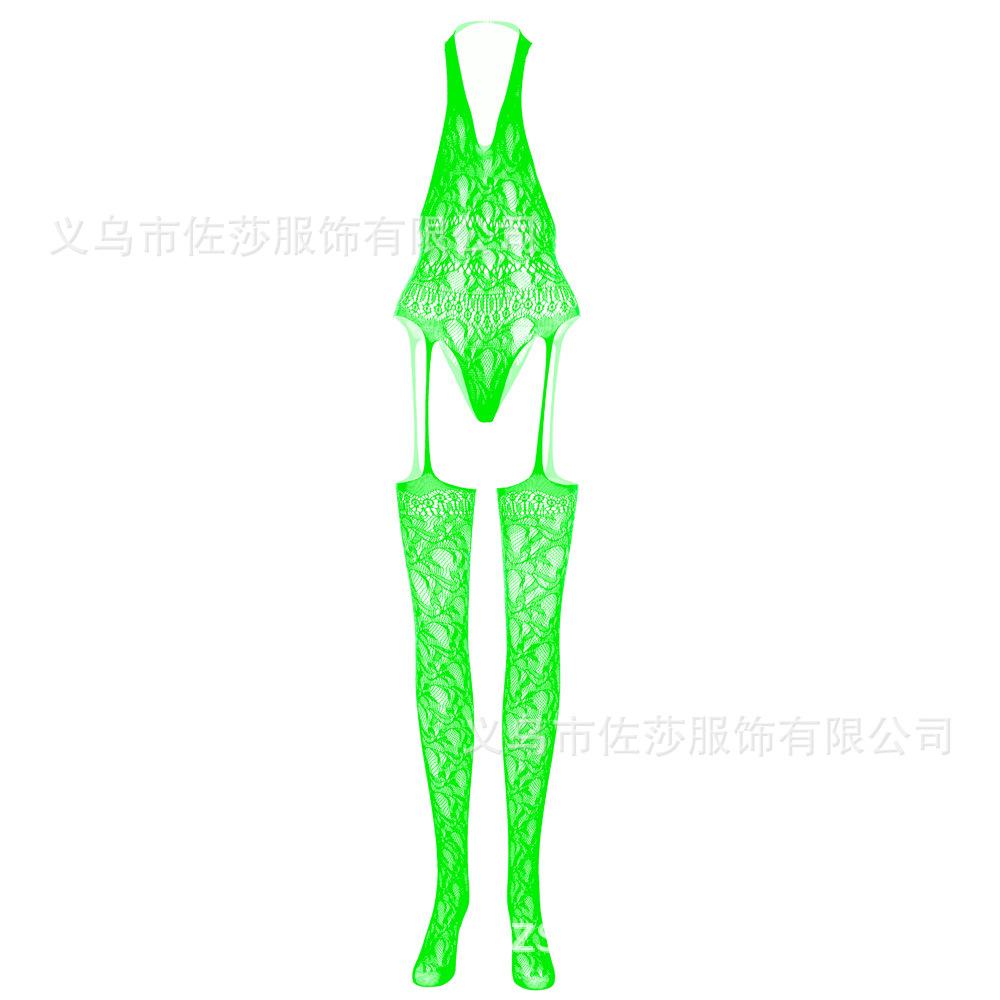 Sex Underwear Hollow Mesh Transparent One-piece Pajamas Nylon Jacquard One-piece