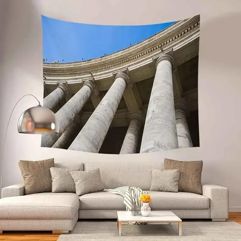 Architectural Relics Landscape Tapestry Office Living Room Decoration Home Wall Tapestry