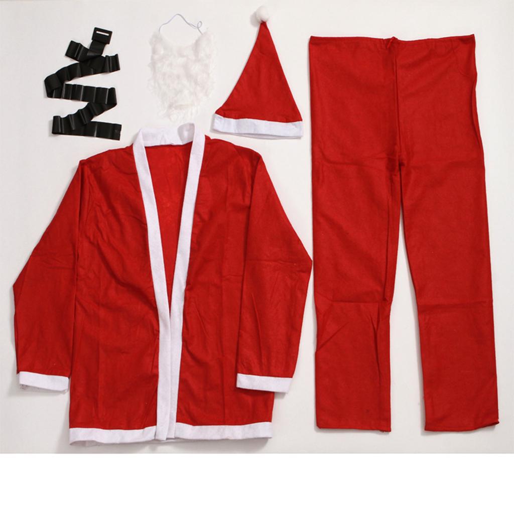 Men Santa Claus Costumes Older Kids Adult Circus XMAS Outfit Fancy Children's Fantasy Cosplay Clothing Dress Up Carnival