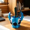 Disney Stitch Pen Holder and Desk Organizer Cute Themed Round Storage for Desktop Bookshelf Office Decoration