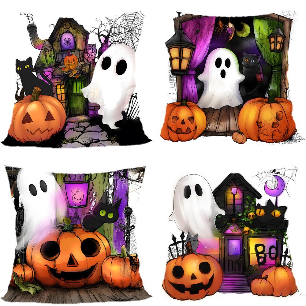 Halloween Pillowcase Pumpkin Skull Funny Ghost Cushion Cover Sofa Living Room Decoration Pillow