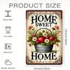 Metal Poster Wall Art Home Sweet Home Strawberry Kitchen Decor
