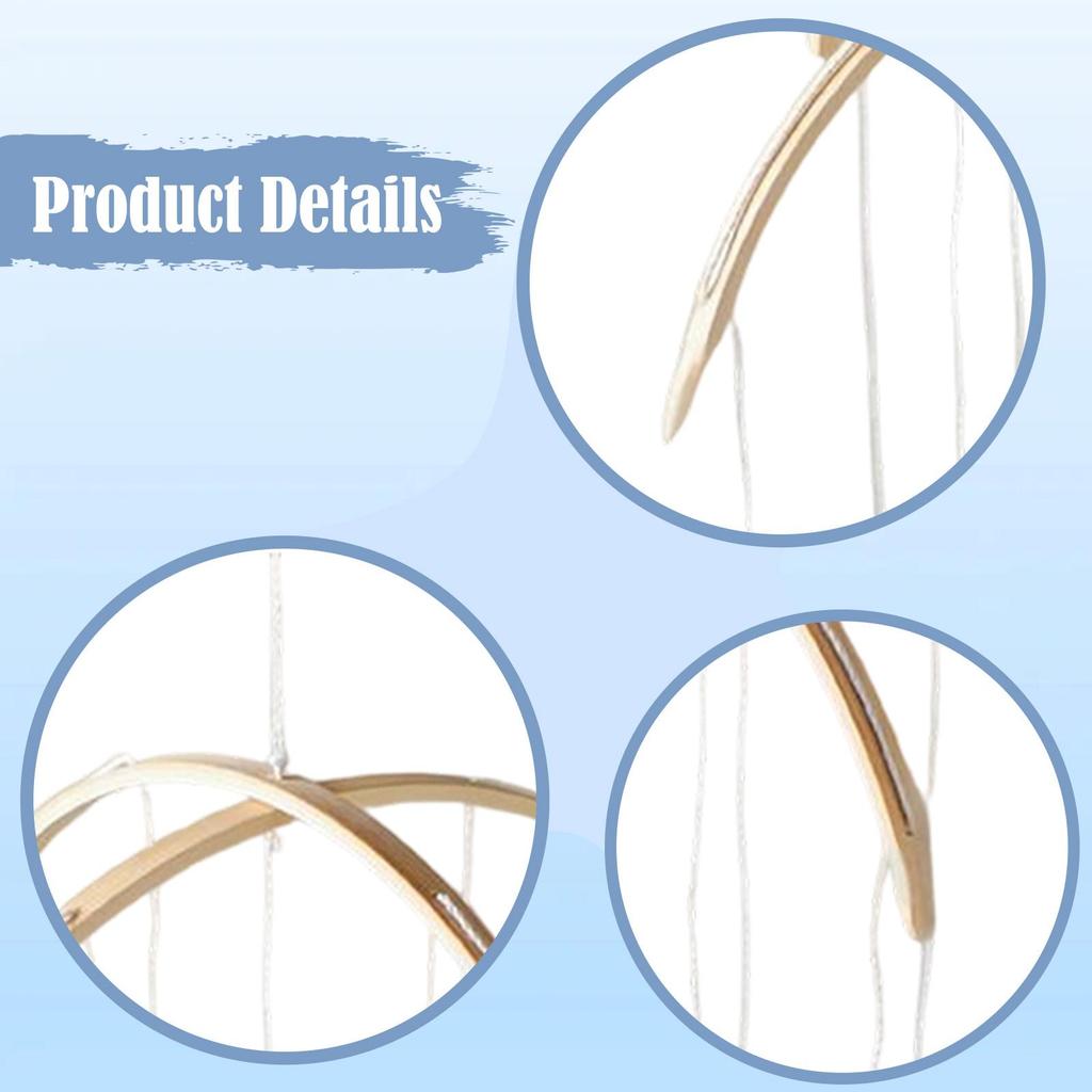 Mobile Frame Wooden Wind Chime Hanging DIY Decoration for Boys Girls Bedroom Decor