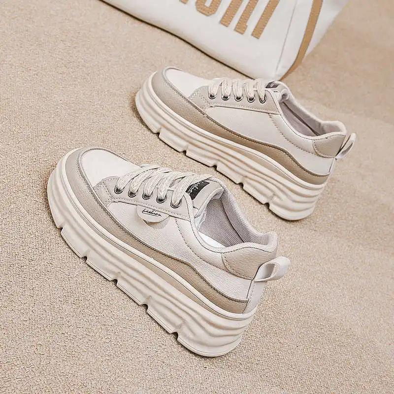 Fashion Normal Leather High Top Sneakers Women Red Sneakers Woman Sports Boots Shoes Over Boots Snekers Luxus Best-selling Outing
