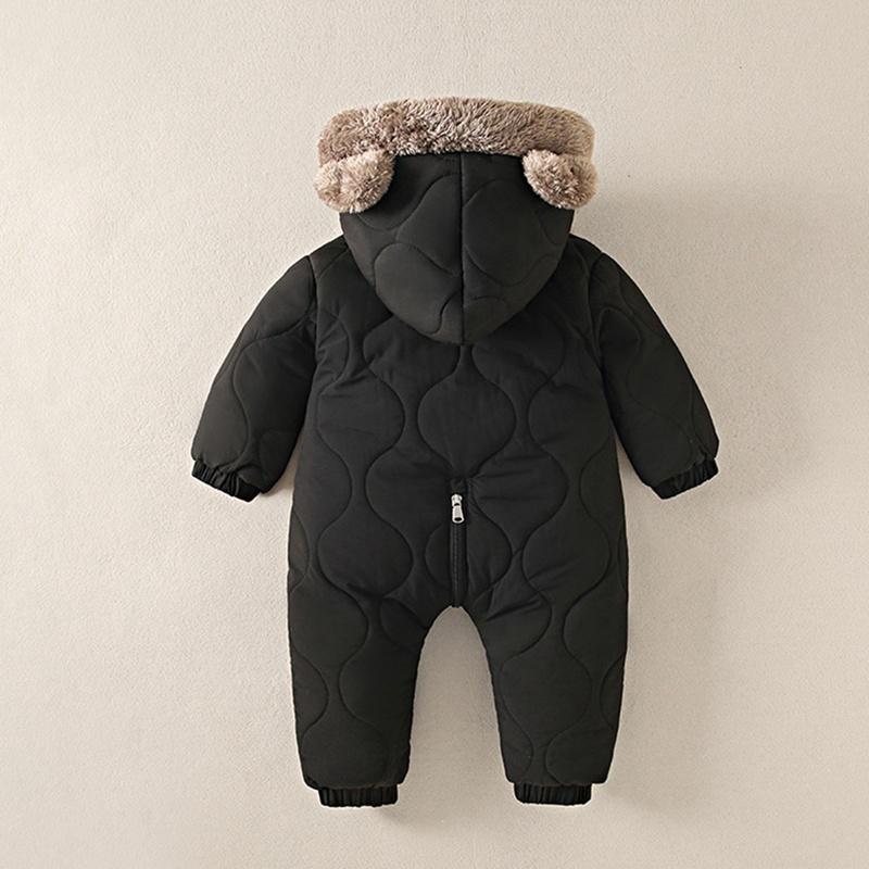 Kleinkind Baby Winter Warm Kapuzen-Jumpsuit Fleece-Body
