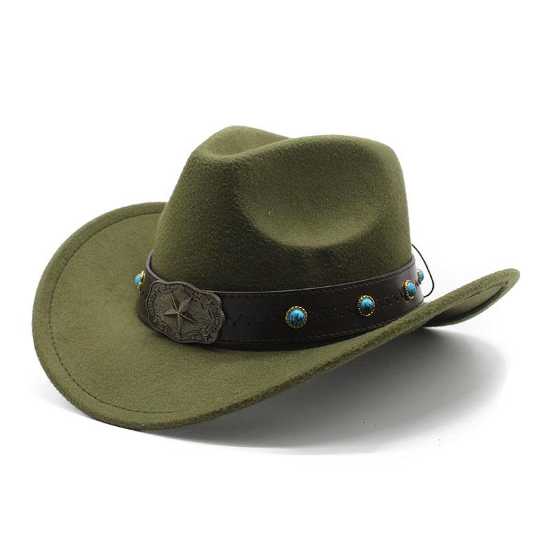 Minority Woolen Hat Men And Women Couple Hat Woolen Western Cowboy Top Hat