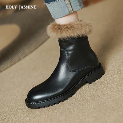 2024 Newest Genuine Leather Women Boots Winter High Quality Thick Heels Casual Working Shoes Woman Ankle Boots Shoes for Women