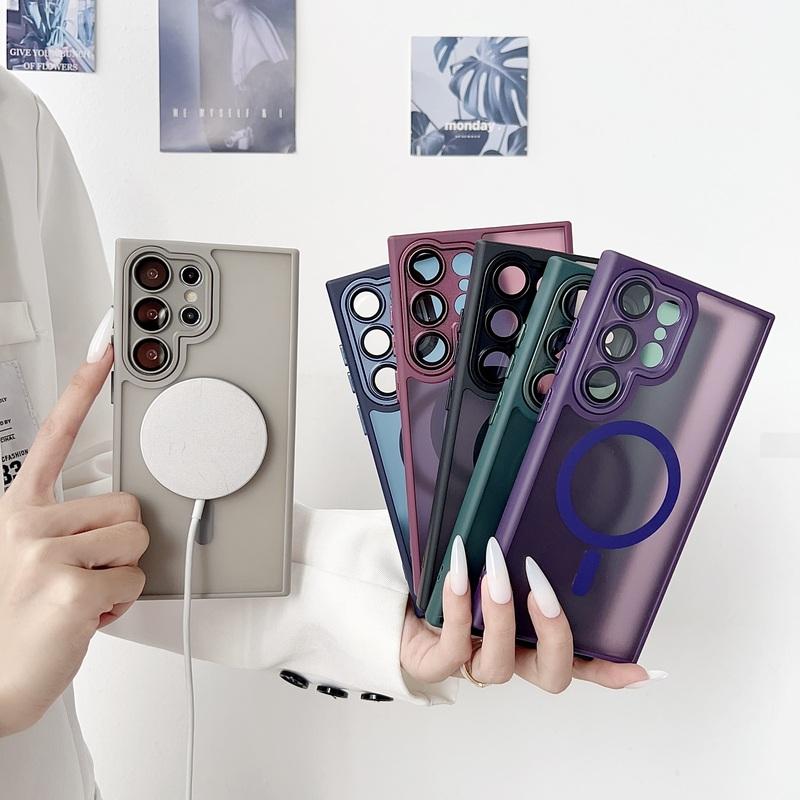 Translucent Lens Protect Shockproof Case For Samsung S26 S25FE S25 S24 S23 FE S22 Ultra Plus For Magsafe Magnetic Cover