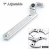 Chrome Steel 7" Adjustable Wrench Tool C Type Hook Spanner Square Head 3/4" - 2