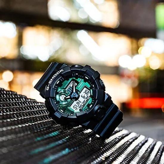 

Casio G-Shock GA-700MG-1AJF Черно-зеленая серия Аналогово-цифровые мужские часы Ударопрочные чёрный