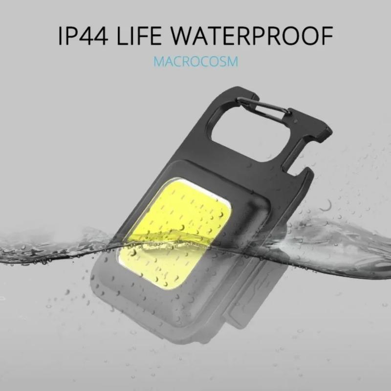 Tragbare Schlüsselanhänger-Taschenlampe Leistungsstarkes Arbeitslicht Multifunktionale Campinglampe USB Wiederaufladbare LED Mini-Taschenlampe mit Magnet